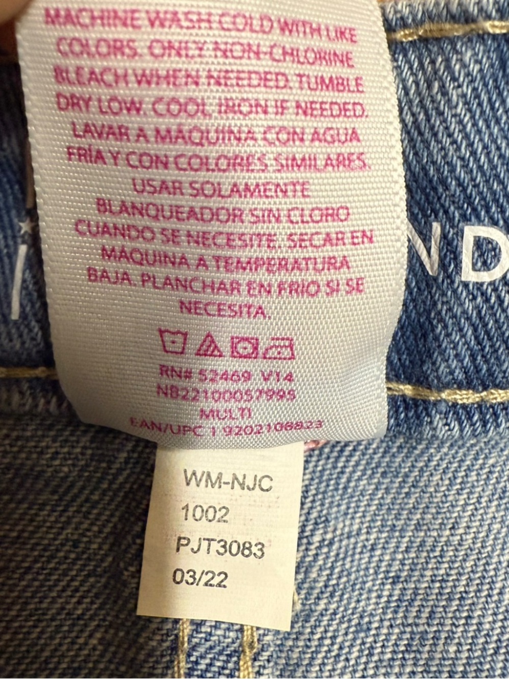 No Boundaries Light Blue Denim Shorts with Pink & Yellow Daisy Print - Picture 4 of 6
